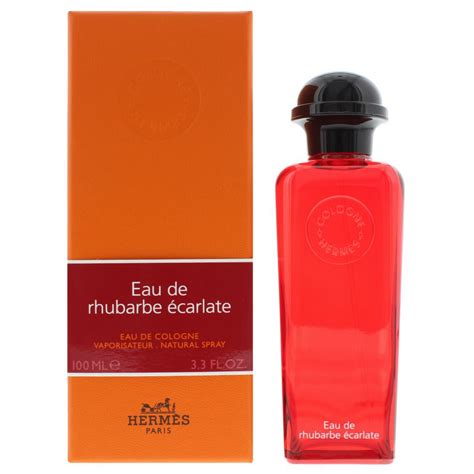 hermes eau de rhubarbe ecarlate edc 100ml gift set|hermes perfume red bottle.